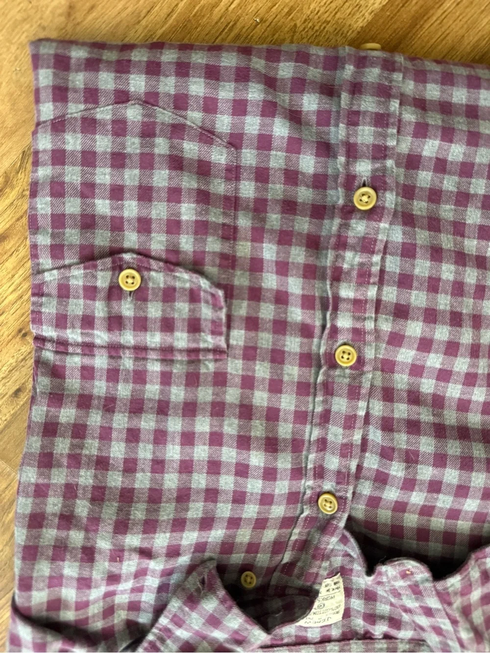 J. Crew Men's Purple and Gray Plaid Button-Down Shirt
